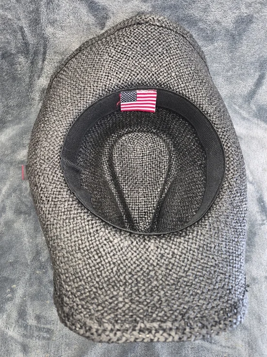 WESTERN COWBOY Charcoal Color Resemblance American Flag With Button Brass Tone - Picture 10 of 14